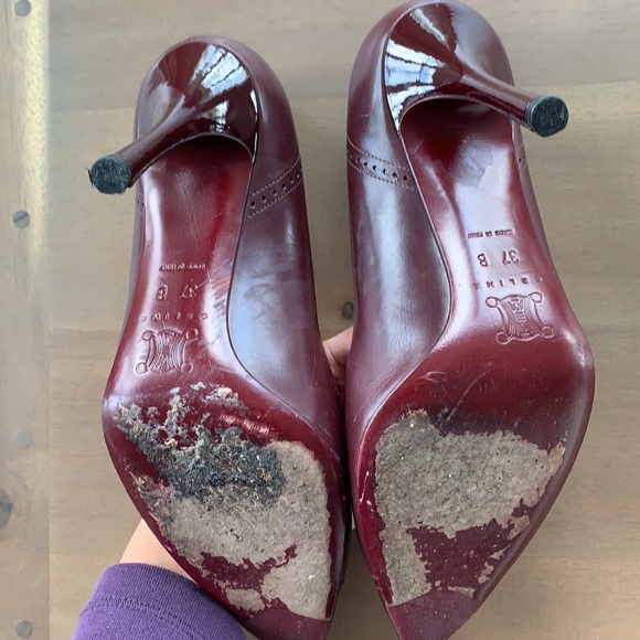 Celine leather pumps, gorgeous ox blood red - Picture 7 of 9